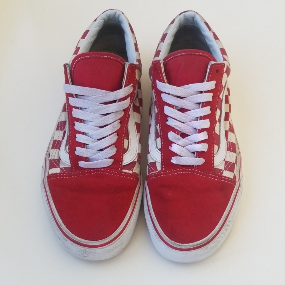 Old Skool Red Checkered Vans